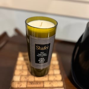 Tall Shafer Wine Bottle Candle