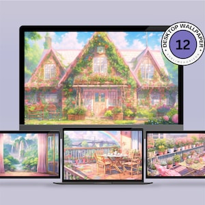 Pastel Dreamy Wallpaper Pastel Aesthetic Wallpaper Pastel Scene Overlay Pastel Cottagecore Desktop Wallpaper Lofi Background Cute Wallpaper