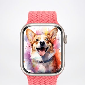 Corgi Apple Watch Wallpaper Dog Lover Watch Face Pet Watch Wallpaper Artistic Watch Background Corgi Dog Mom Art Aesthetics Digital ONLY