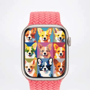 Corgi Apple Watch Wallpaper Dog Lover Watch Face Pet Watch Wallpaper Artistic Watch Background Corgi Dog Mom Art Aesthetics Digital ONLY