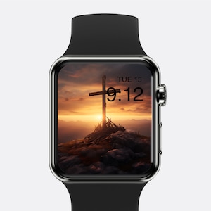 Christian Cross Sunset Apple Watch Wallpaper Religioso quadrante dell'orologio Mountian quadrante dell'orologio Gesù Cristo Fede quadrante dell'orologio Quadrante dell'orologio di Natale