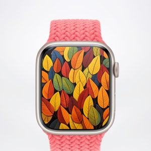 Fall Leaves Apple Watch Wallpaper Autumn Watch Face Fall Background Autumn Leaf Watch Face Fall Vibes Autumn Aesthetic Digital ONLY