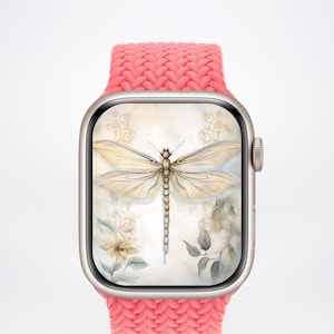 Dragonfly Apple Watch Wallpaper Feminine Watch Face Floral Watch Retro Wallpaper Elegant Watch Background Dragonfly Aesthetics Digital ONLY