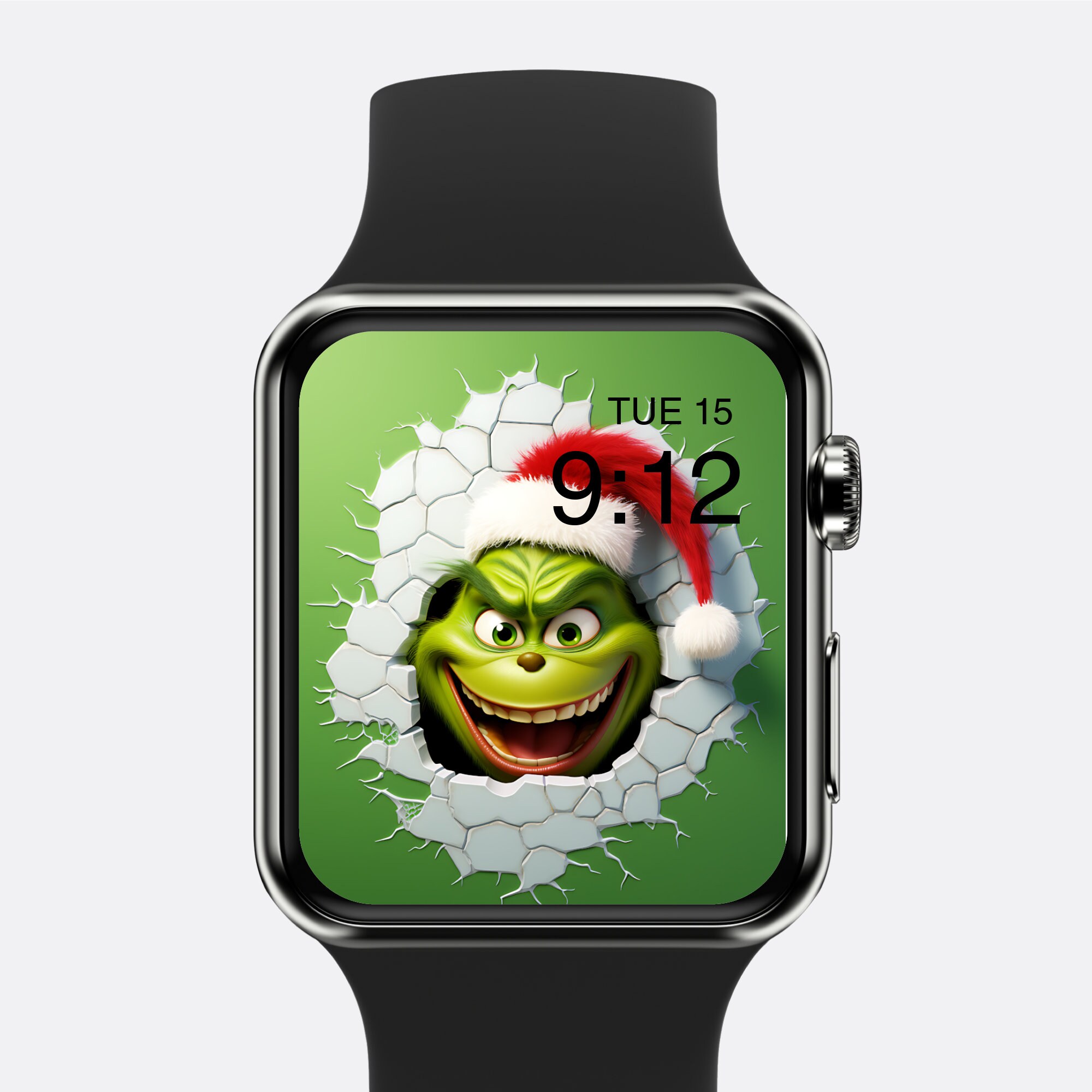 Grinch Apple Watch Christmas Watch Face Festive Watch Background Santa Hat Wallpaper Winter