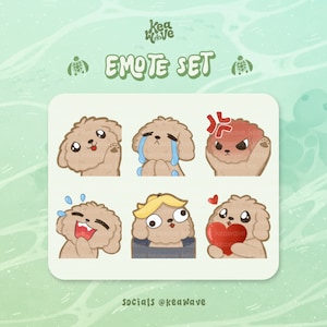 EMOTES • Beige Dog Emotes #1 • 6 Cute Puppy Emotes • Shih Tzu, Havanese