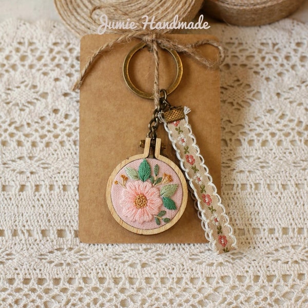 Embroidered Keychain - Etsy