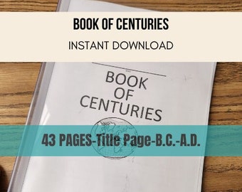 Book of Centuries Printable, Charlotte Mason Inspired Printable, Timeline Printable Homeschool Bundle