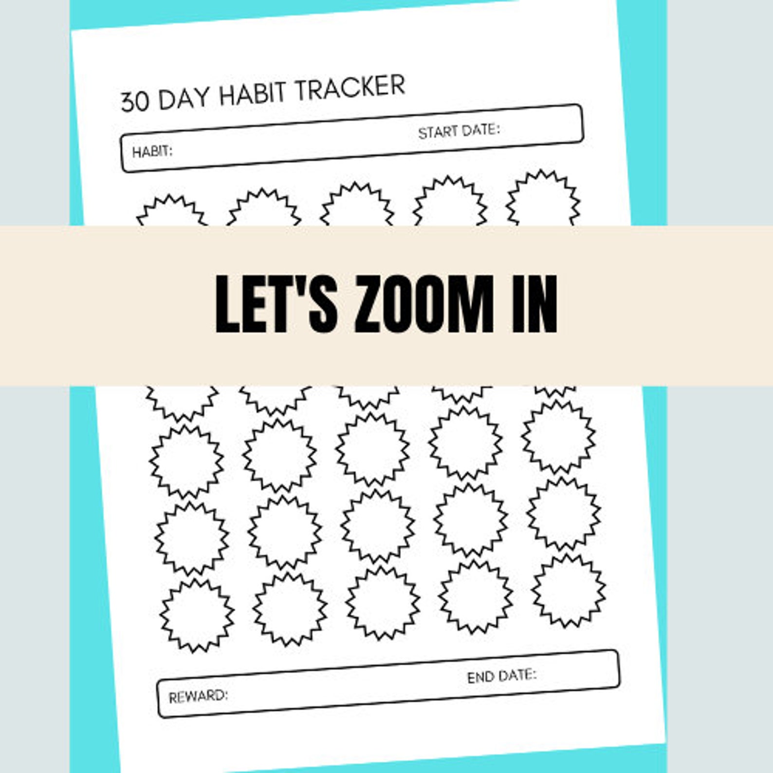 Habit Tracker Printable 30 Day and Weekly, 30 Day Challenge Printable ...