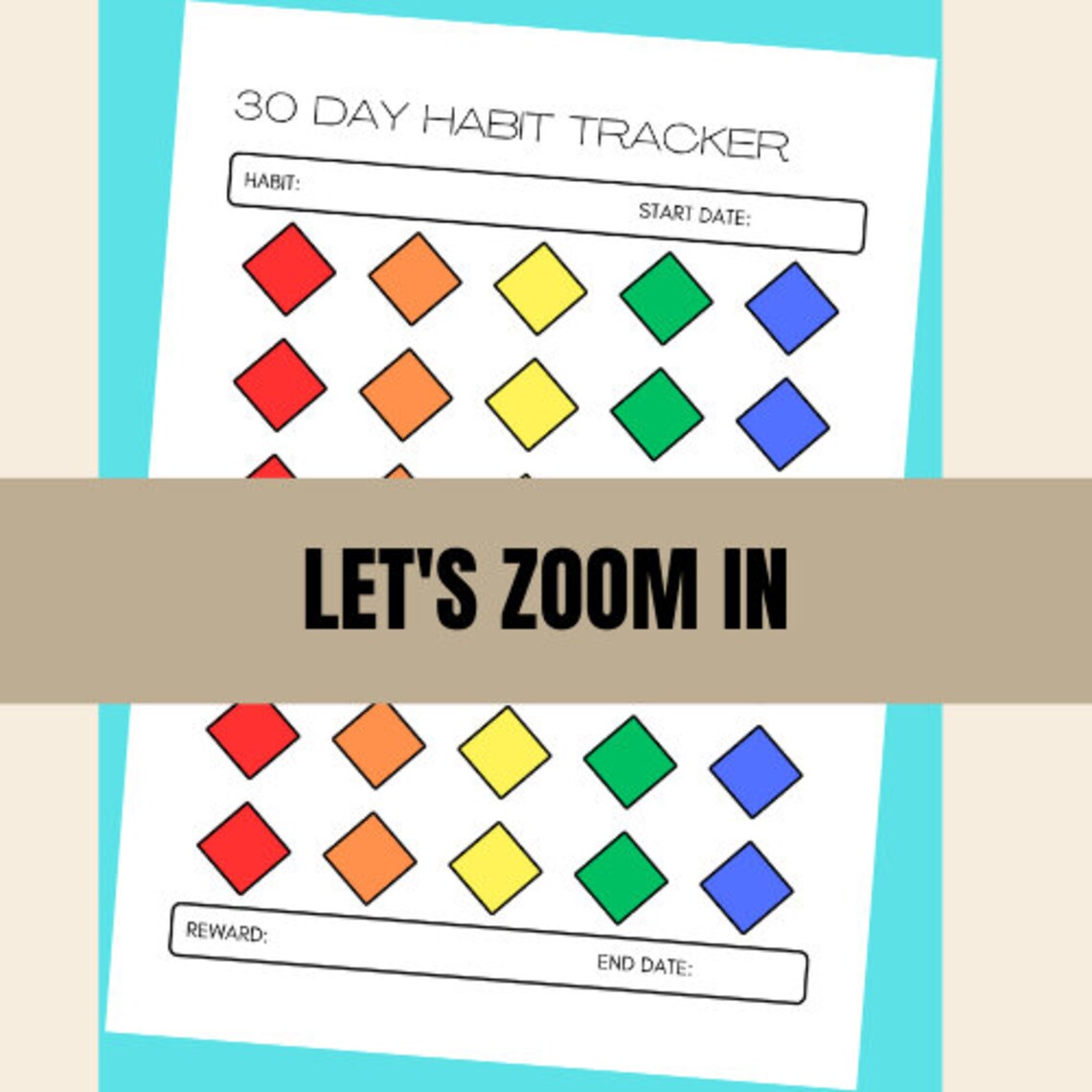 Habit Tracker Printable 30 Day and Weekly, 30 Day Challenge Printable ...