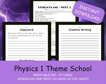 Physics 1 Themed All Subject Month Long Homeschool Curriculum