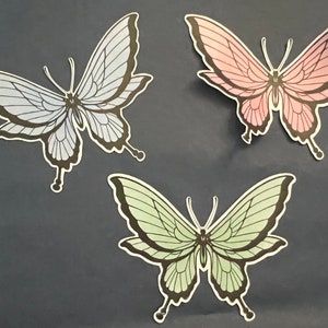Adesivos de borboletas de 3 cores - Adesivos transparentes foscos