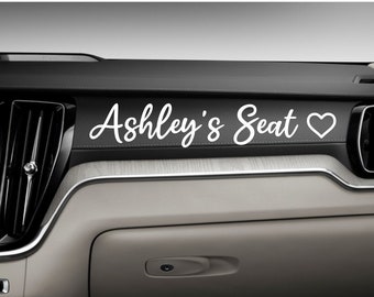 Girlfriends Name Seat Sticker for Car, Name Decal for Foot Step, Relationship Sticker, Custom Name Vinyl Decal, Gift for Him, Gift for Her