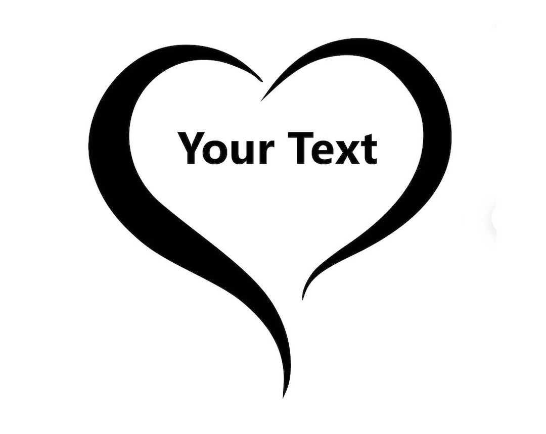 Heart With Name Decal Custom Decal Car Decal Laptop Personalized Car