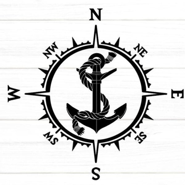 Anchor compass decal | Car Decal |  | Laptop Stickers