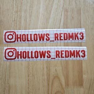 Pack of 2 | Custom Instagram decal | Social Media decal | Car decal | personalized instagram decal