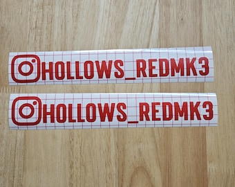 Pack of 2 | Custom Instagram decal | Social Media decal | Car decal | personalized instagram decal