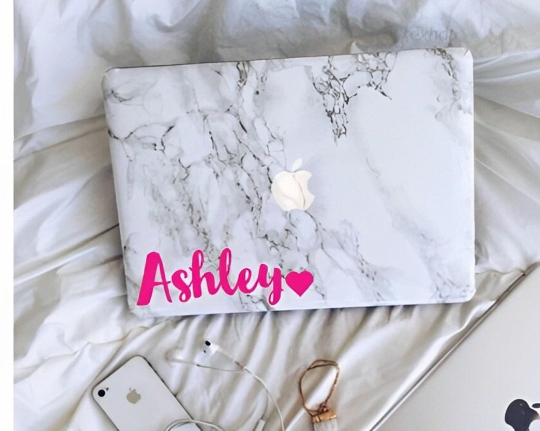 Custom Name Heart Decal | Laptop Decal | Personalized Name Decal ...