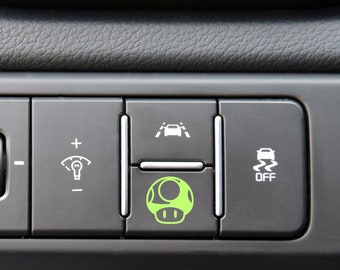 Car blank button stickers | Mushroom Retro  | car stickers