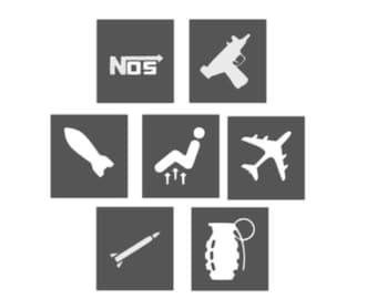 Pack of 7 | Car blank button stickers | Eject  nos bomb fire rocket gun flight |car sticker