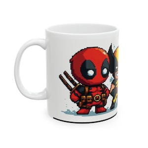 DEADPOOL UND WOLVERINE Pixel Keramik Tasse, 11oz Bild 2
