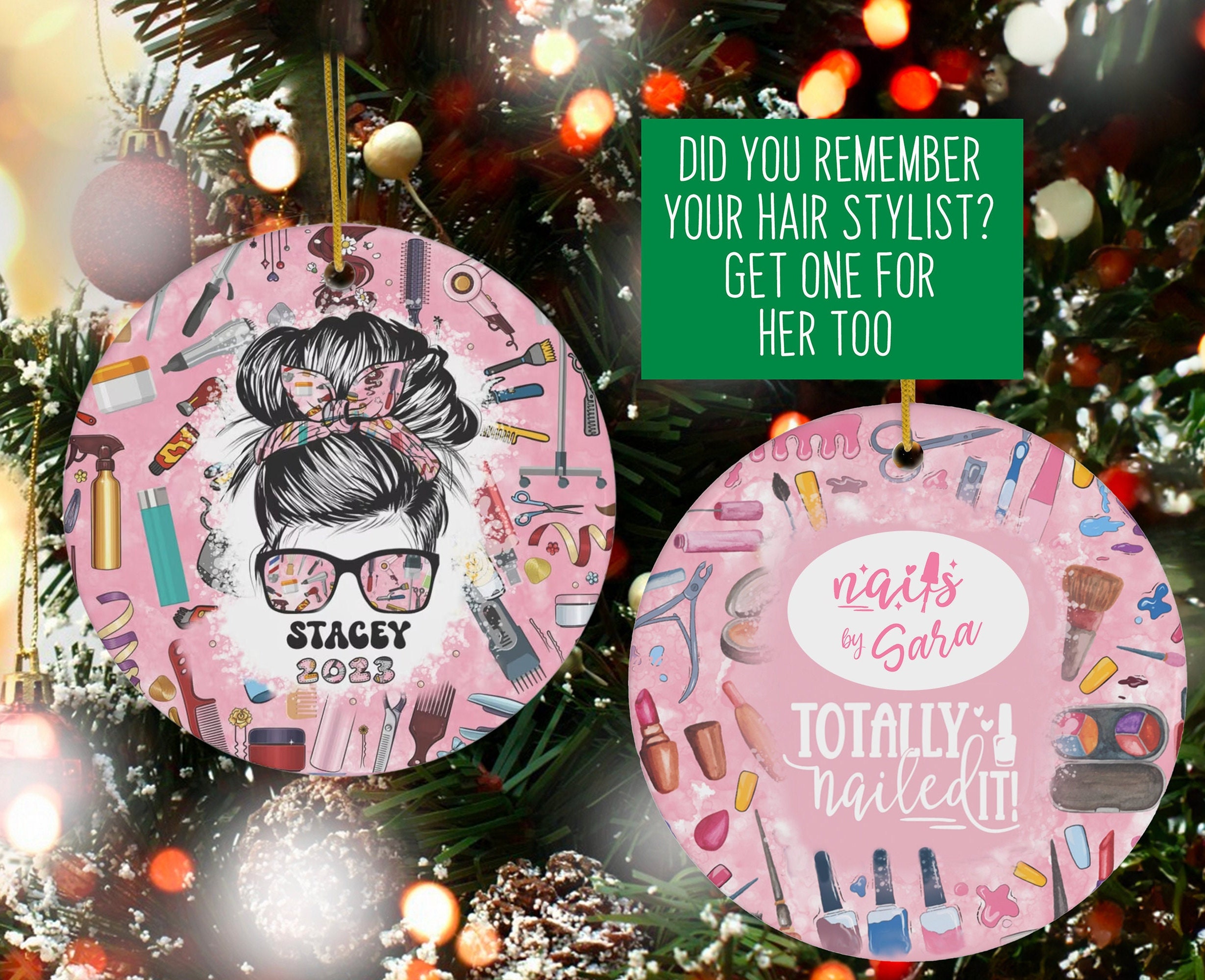 Nail Tech Christmas Ornament Manicure Nail Artist Gifts Gift for Nail