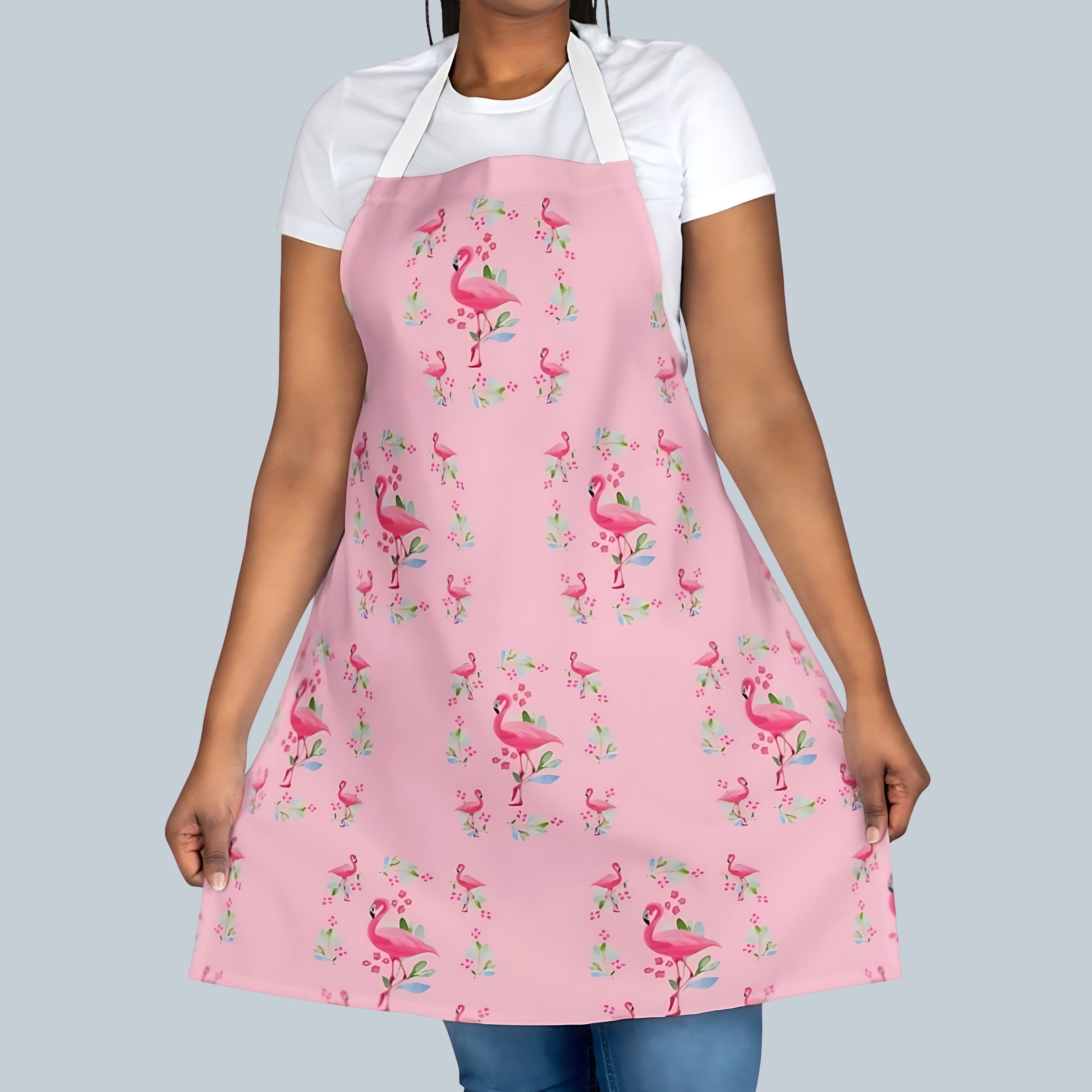 Flamingo-Schürze Mit Taschen – Lustiges Küchenaccessoire Für Grillen & Kochen