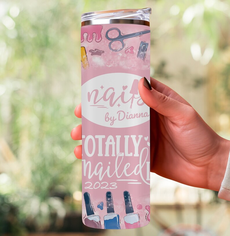Personalized Nail Artist Gift, Christmas Nail Tech Tumbler Gift, Nails