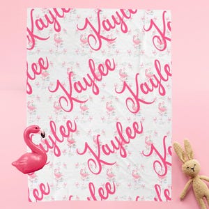 Personalized Soft Flamingo Baby Blanket, Adorable Pink Flamingo Design Cozy for Newborns, Infants & Toddlers Perfect Baby Shower Gift