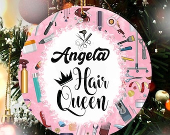 Personalized Hair Stylist Ornament Christmas Gift Hair Dresser Beauty Lover Keepsake Present For Her Beautician Name Xmas 2025 Appreciation