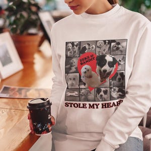 Personalized Dog Bootleg Sweatshirt, Custom Dog Shirt, Pet Portrait, Cat Horse Christmas gift for Teen Mom Aunt Love Kid Comfort Colors