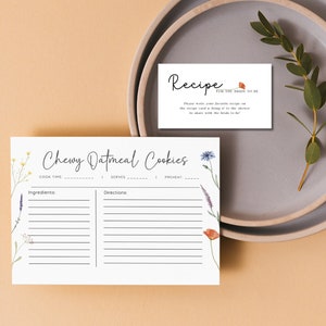 Boho-bruidsreceptkaarten en receptverzoek invoegen huwelijksuitnodiging | Wildflower-ontwerp| Cadeau voor aanstaande bruid en verloofde stellen| Eerste receptenboek