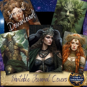 Celtic Gods Journal Covers Celtic Goddess Journal Covers Brigid Brigantia Green Man Lugh The Morrigan Celtic Mythology Gift Printable Gift