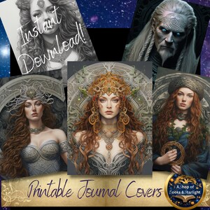Celtic God Journal Covers Celtic Goddess Journal Covers Maebh Maeve Brigid Brigantia Nuada Celtic Mythology Journal Covers