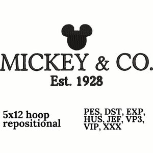 Mickey and Co Instant Machine Embroidery Design, Gift For Her, Instant Download