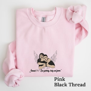 Custom Embroidered Portrait from Your Photo, Personalized Outline Photo Sweatshirt, Custom Portrait Sweatshirt, Wedding Gift
