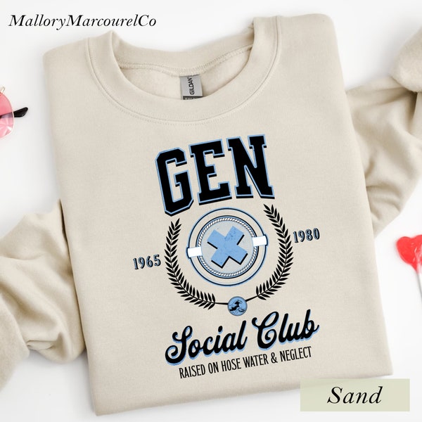 Gen X Raised on Hose Water and Neglect Social Club Shirt, Trendy 90s Shirt, Generation X Shirt , Retro Social Club Shirt, Gen X Trendy Shirt