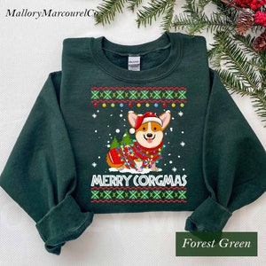Christmas Corgi Sweatshirt, Christmas Corgi Mom Shirt, Corgi Christmas Shirt, Corgi Xmas Gift, Holiday Corgi Tee, Merry Corgmas Ugly Sweater