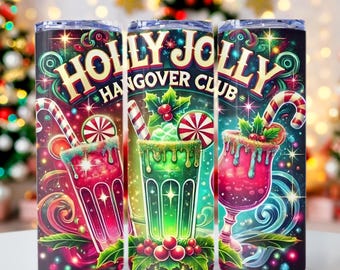 Envoltura para vaso navideño, Cócteles navideños PNG, Navidad divertida PNG, Envoltura para vaso delgado de 20 oz, Envoltura para vaso para sublimación, Archivo PNG
