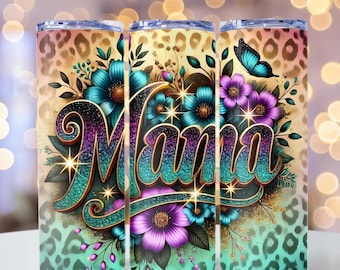 Mama Tumbler Wrap, Mama PNG, Mama Flowers PNG, Mama Leopard Print png, 20oz skinny tumbler wrap, Tumbler wrap for sublimation, PNG File,