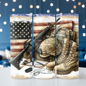 Army Tumbler Wrap, Army Patriotic Sublimation, USA Army Equipment PNG, Armed Forces 20 oz Skinny Tumbler Sublimation Design, PNG File,