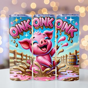 Glitter Pink Pig PNG, Cute Pig Tumble Wrap, Pig in the Mud PNG, Pig png, 20oz skinny tumbler wrap, Tumbler wrap for sublimation, PNG File