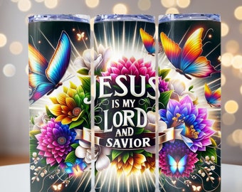 Jesus is my Lord and Savior, Jesus Tumbler Wrap, Faith PNG, 20oz skinny tumbler wrap, Tumbler wrap for sublimation, PNG File, Religious png