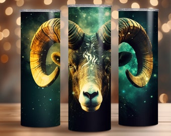 Ram in the Stars Tumbler Wrap, 20oz dunne beker wrap, Ram PNG, Ram sublimatie, Tumbler wrap voor sublimatie, PNG-bestand, Celestial Ram png