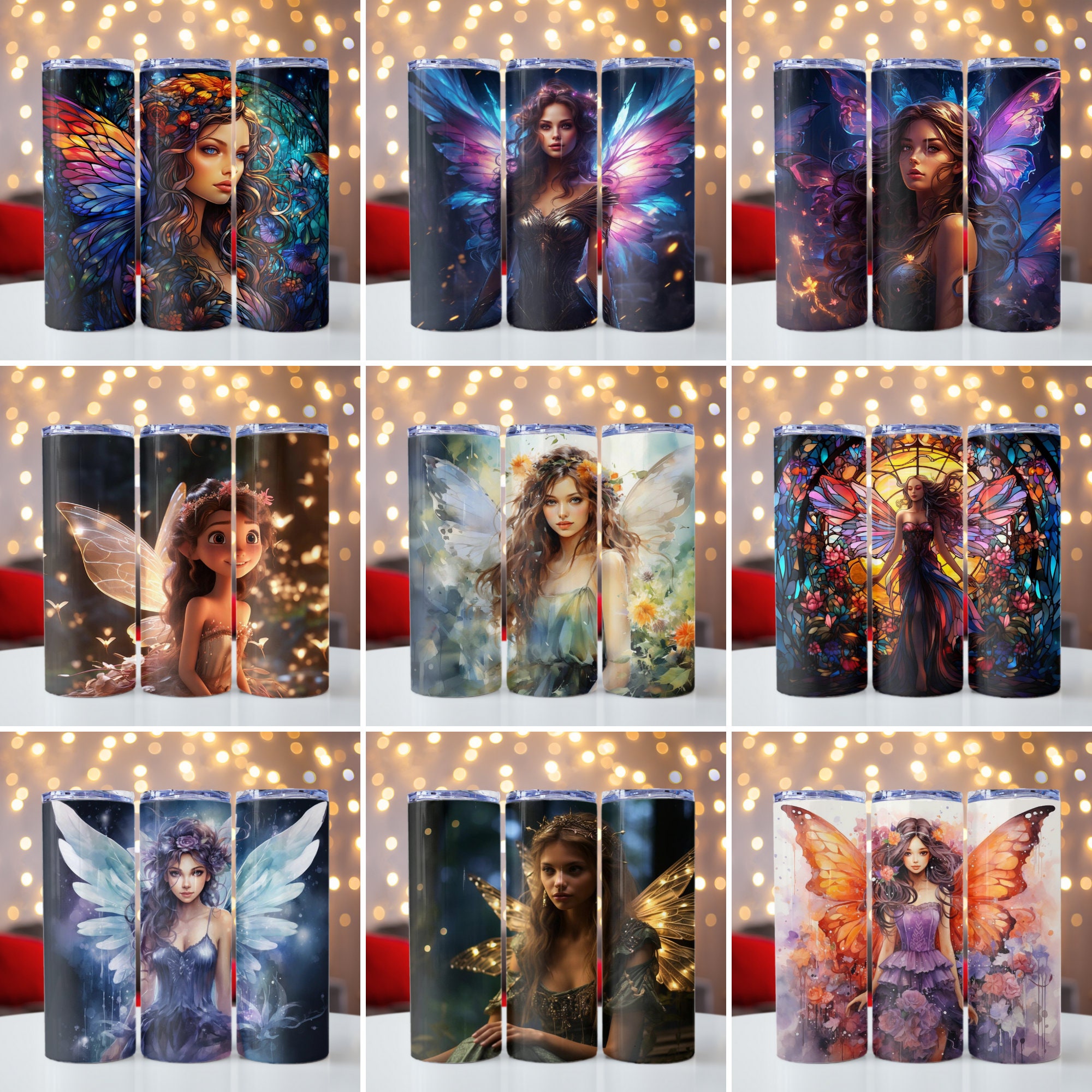 60 Fairy Designs Tumbler Wrap Bundle, 20oz Skinny Tumbler Wrap, Tumbler ...