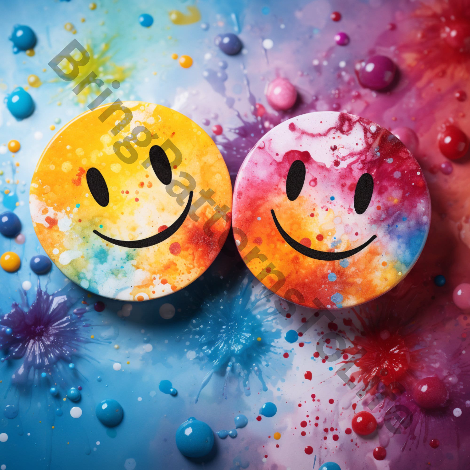 Smiley Faces Tie Dye Color Splash Tumbler Wrap, 20oz Skinny Tumbler ...