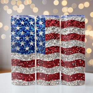 Glitter American Flag png, USA Flag Sublimation, USA Flag Tumbler Wrap, 20oz skinny tumbler wrap, Tumbler wrap for sublimation, PNG File,