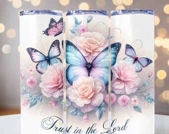 Trust in the Lord Sublimation, God Tumbler Wrap, Religious PNG, 20oz skinny tumbler wrap, Tumbler wrap for sublimation, PNG File, Faith PNG