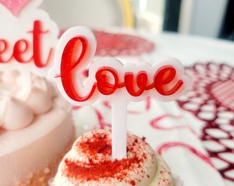 Valentine's Day cupcake topper, decoration, heart cake decoration,  Valentine's Day party, Galentines Day Party