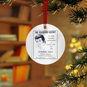Rockford Files Christmas Ornament, Jim&#39;s Yellow Page Ad