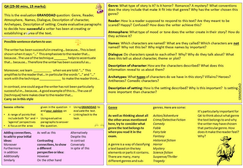 Edexcel English Language Paper 1 Revision - Etsy UK